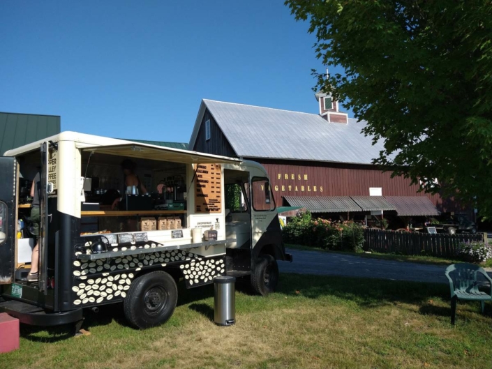 Coffee Truck with service window open at Four Courners Farm